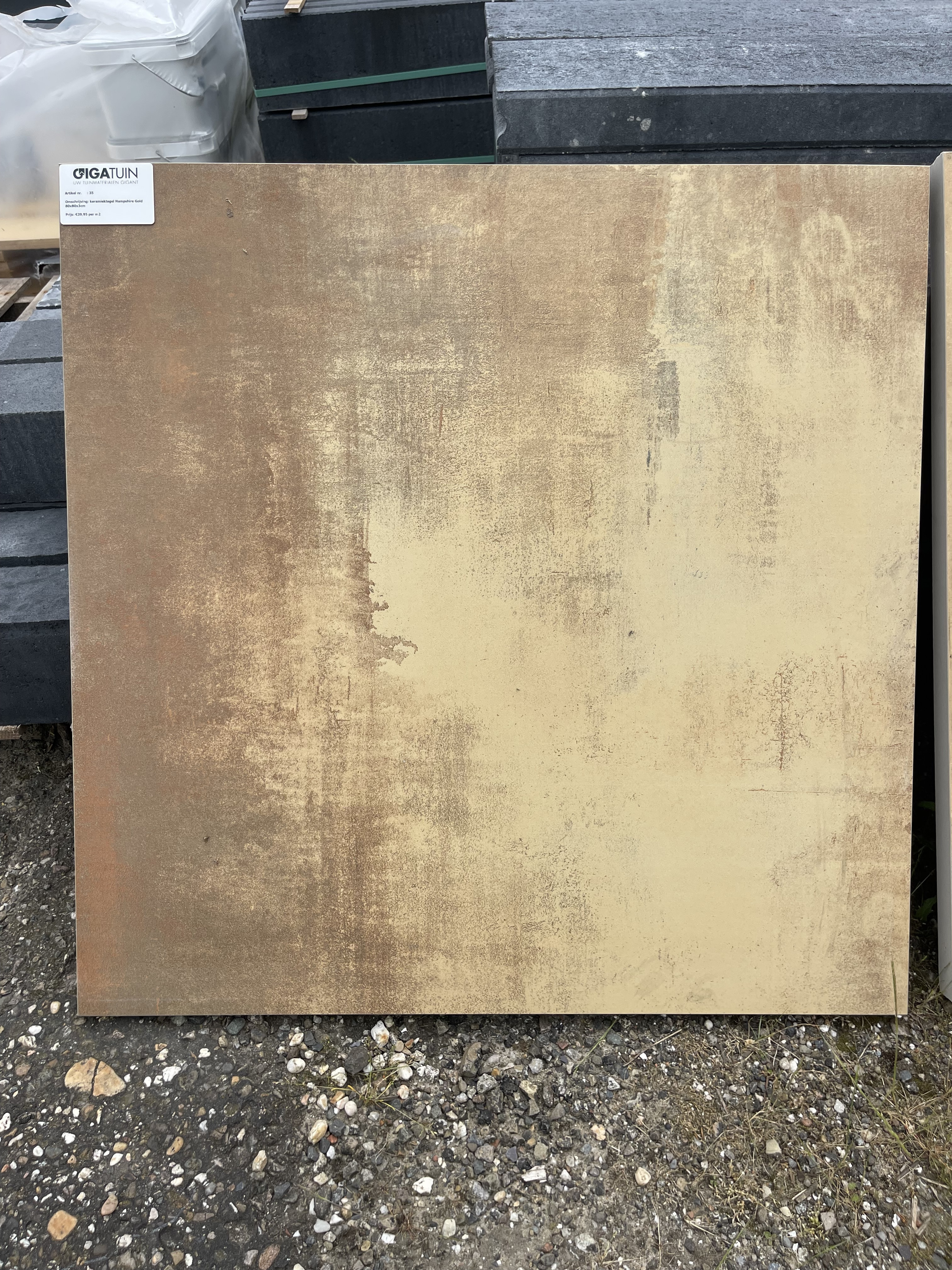 Keramiektegel Hampshire gold 80x80x3cm